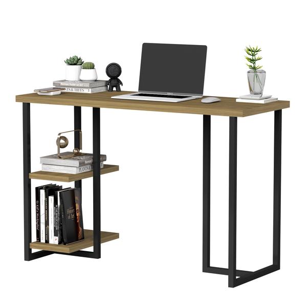 Imagem de mesa escritorio para home office com prateleira multiuso tamanho 1,20m