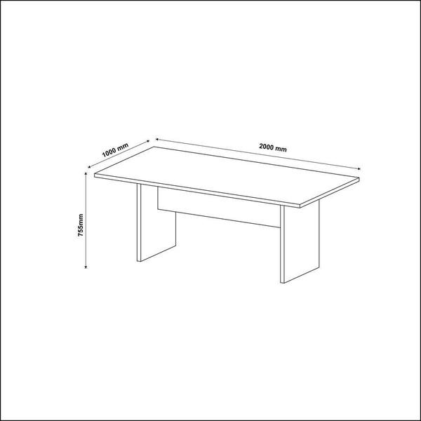 Imagem de Mesa Escritório Reunião Grande 200x100cm Branco