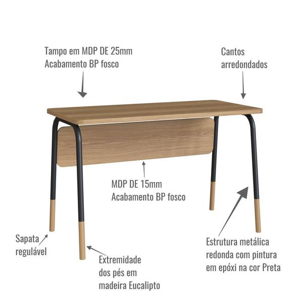 Imagem de Mesa Escrivaninha 120cm Home Office Workflow Naturart