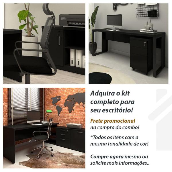 Imagem de Mesa Escrivaninha 170cm com Gaveteiro 4 Gavetas F5 Office