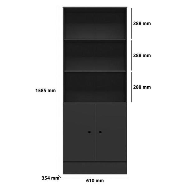 Imagem de Mesa Escrivaninha 4115 e Armário Gamer 4095 Ambiente Preto Fosco  Qmovi