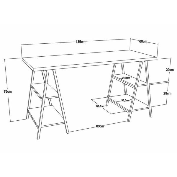 Imagem de Mesa Escrivaninha Cavalete 135cm Snow