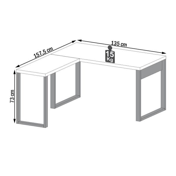 Imagem de Mesa Escrivaninha Industrial 100% Mdf Freijó/Preto Fosco F22 - Pradel