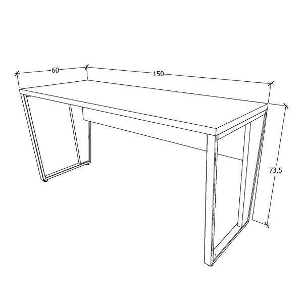 Imagem de Mesa Escrivaninha  Industrial 1,50m Ameixa Pre Pés Metal F5