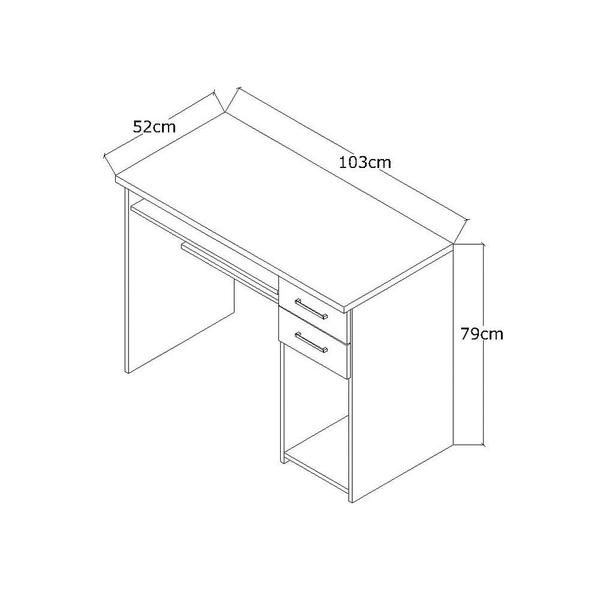 Imagem de Mesa Escrivaninha para Computador 2 Gavetas 103cm Pratic F04 Branco - Mpozenato