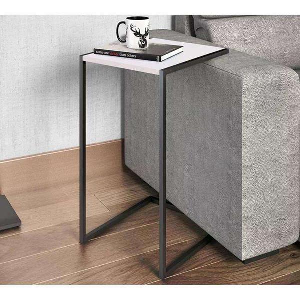 Imagem de Mesa Estilo Industrial Lateral Sofá Apoio Notebook Livro Leitura Estilo Industrial