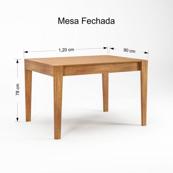 Imagem de Mesa Extensível Retangular de 1,20m a 1,60m Madeira Maciça Tampo Laminado Tarsila Yescasa