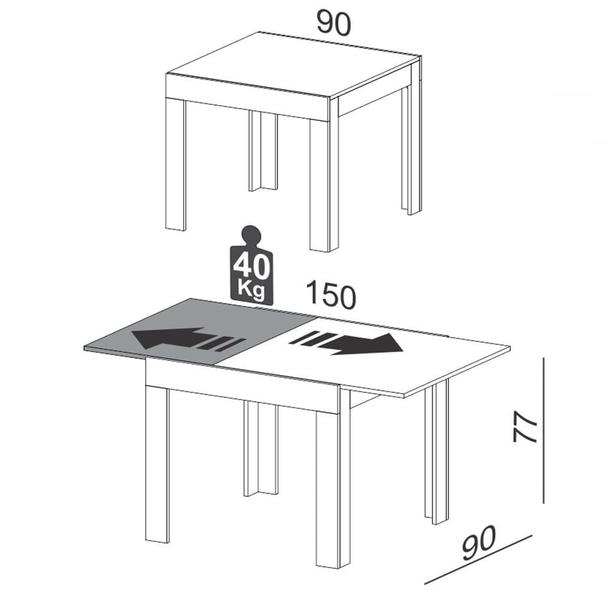 Imagem de Mesa Extensível Sapucaia cor Nobre 150cm  - 60658