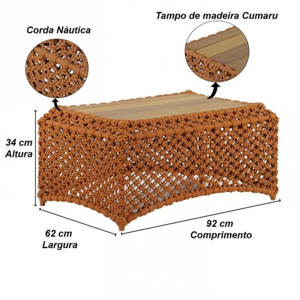 Imagem de Mesa Flórida em Corda Náutica Alumínio Trama Original