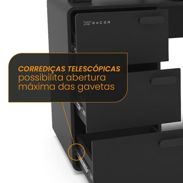 Imagem de Mesa Gamer 1 Nicho 3 Gavetas XT Racer Expert