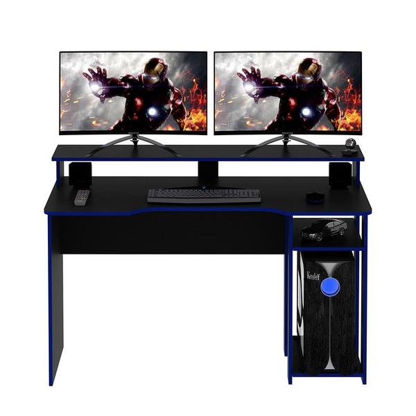 Imagem de Mesa Gamer 136x89,5x60 cm Preto/Azul Tecnomobili