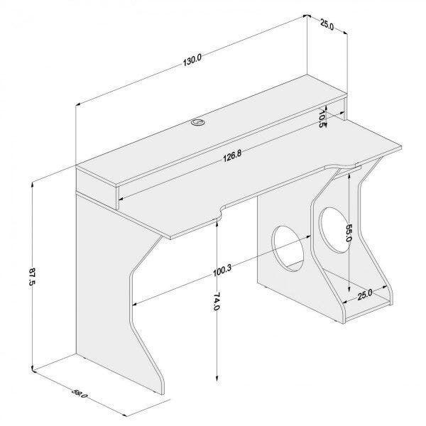 Imagem de Mesa Gamer Escrivaninha Fremont Politorno