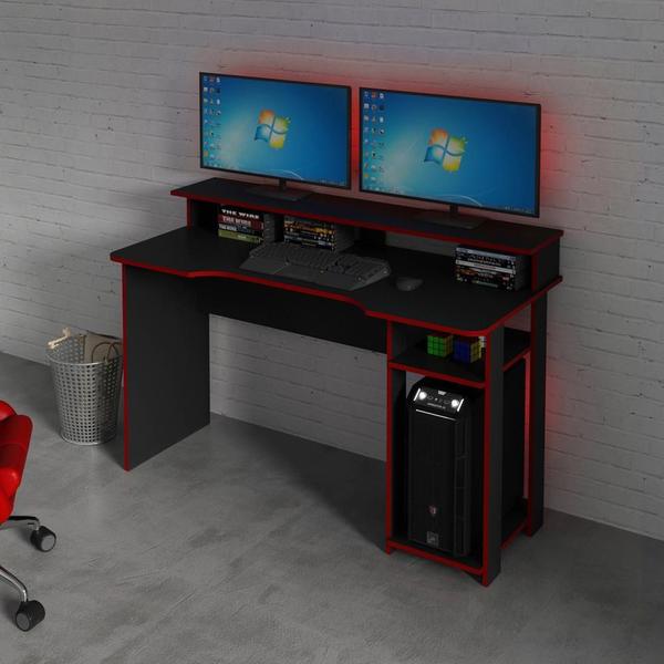 Imagem de Mesa Gamer ME4153 Preto / Vermelho - Tecnomobili