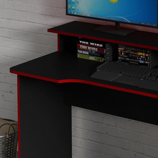 Imagem de Mesa Gamer ME4153 Preto/Vermelho Tecnomobili