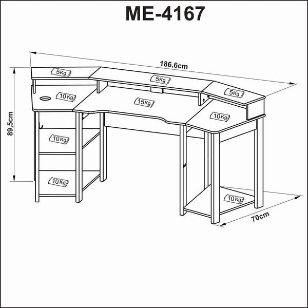 Imagem de Mesa Gamer Me4167 Tecno Mobili