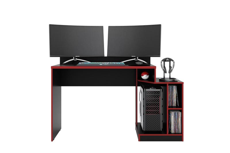 Imagem de Mesa Gamer Play Preto Fosco Liso / Vermelho  - Albatroz