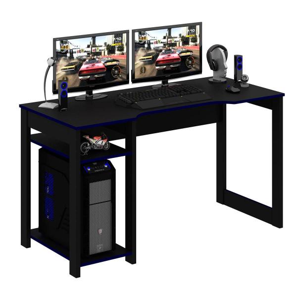 Imagem de Mesa Gamer Reversível para 2 Monitores + Estante Casa Lar