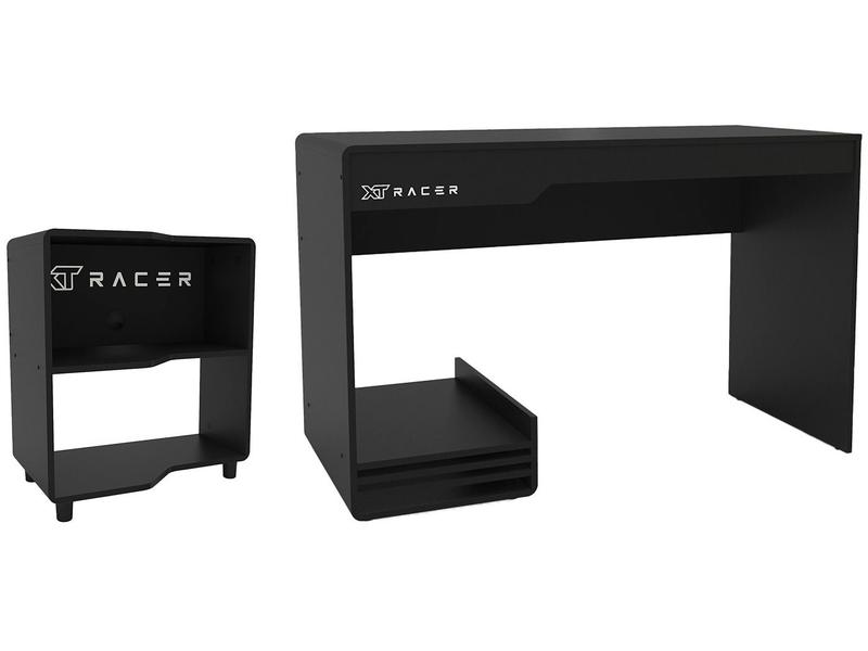 Imagem de Mesa Gamer XT Racer Line Preto e Branco + Estante