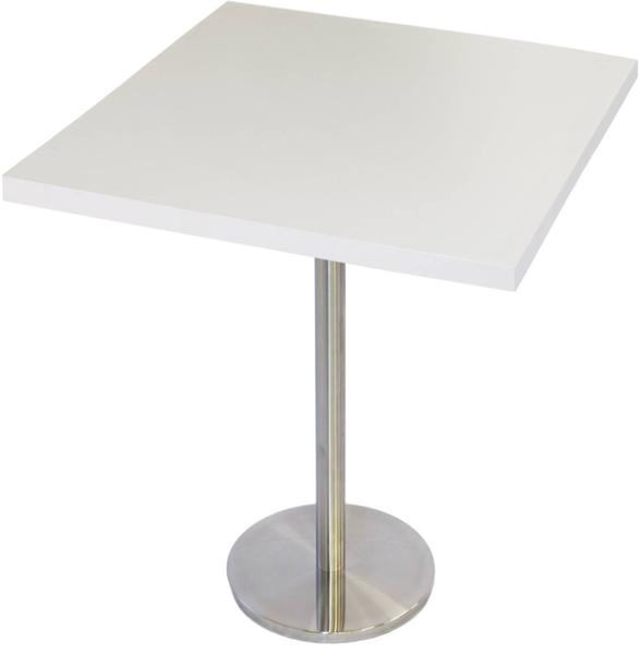 Imagem de Mesa Georgia 80 cm Tampo Branco Quadrado Base Inox - 39107