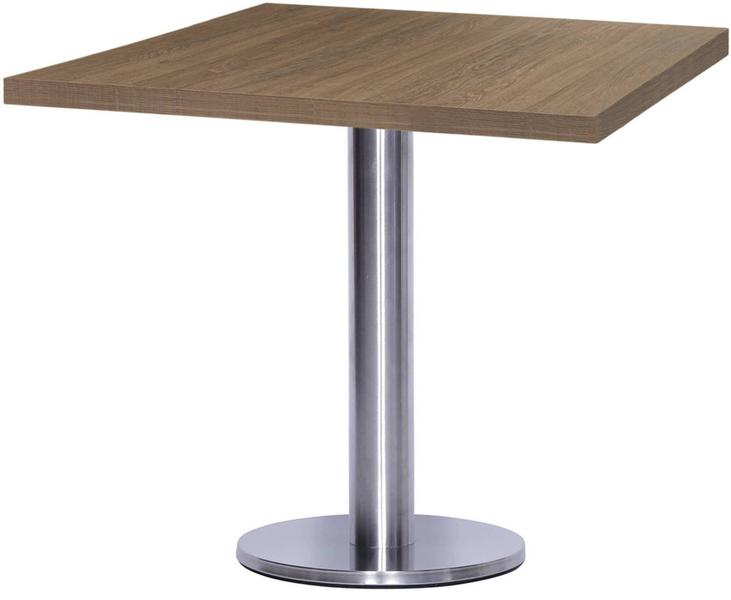 Imagem de Mesa Georgia 80 cm Tampo Imbuia Quadrado Base Big em Inox- 39141