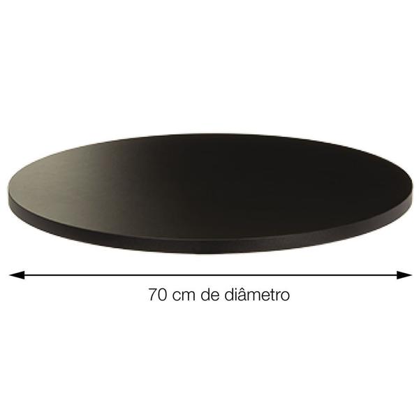 Imagem de Mesa Georgia com Tampo Redondo Preto de 70cm Base Inox Fixa - 60043