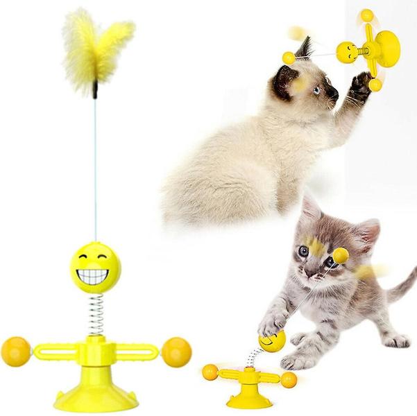 Imagem de Mesa giratória Cat Toy Wokex Playing Spring Ball com ventosa