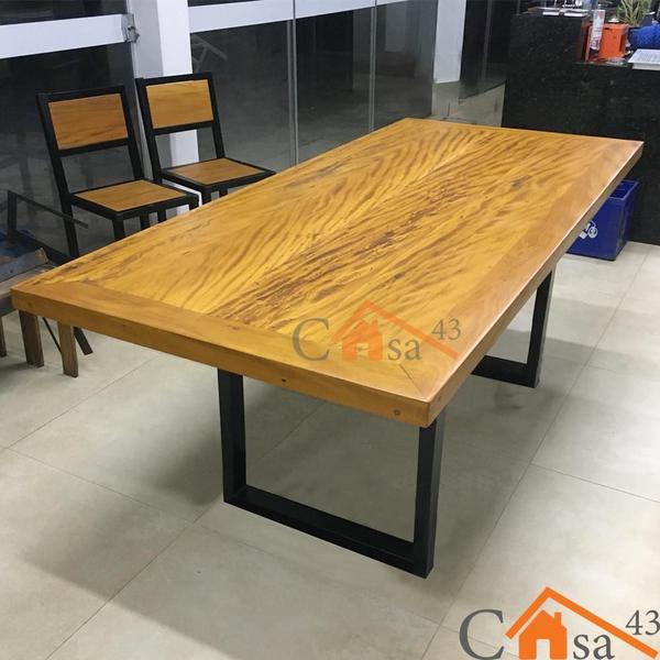 Imagem de Mesa Industrial De Jantar Madeira Maciça 180 x 100 Pés de Ferro