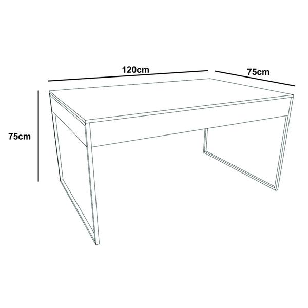 Imagem de Mesa Industrial Filadélfia 120x75  Ferro Branco Tampo Branco