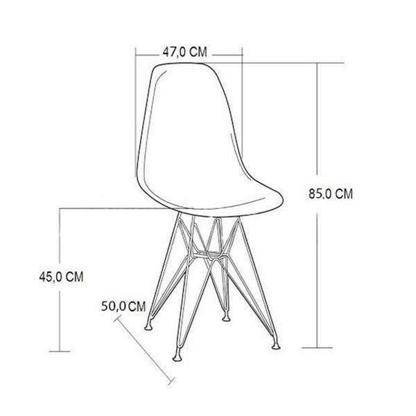 Imagem de Mesa Industrial Jantar Retangular 137x90cm Amêndoa Base V com 6 Cadeiras Eames Eiffel Brancas Ferro 