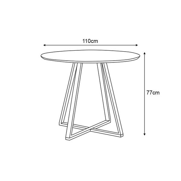 Imagem de Mesa Industrial Jantar Sala Cozinha Pés Ferro Laís 110 Cm Redondo Nature