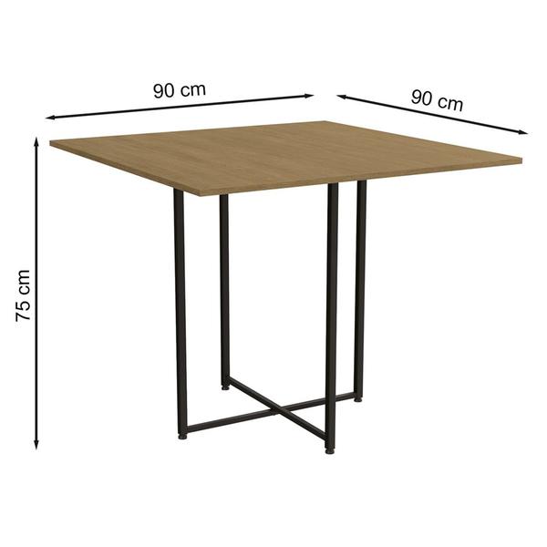 Imagem de Mesa Industrial para Cozinha Quadrada 90cm de Madeira Kappesberg 