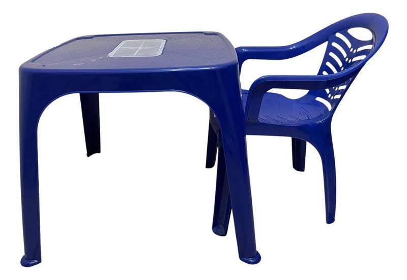 Imagem de Mesa Infantil Azul + 01 Cadeira Infantil Plasnorthon Kit