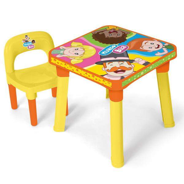 Imagem de Mesa infantil c/tampa removível e divisória+cadeira+bonequinho bita monte líbano
