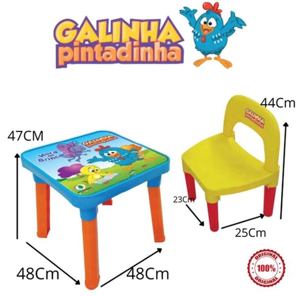 Imagem de Mesa Infantil Cadeira E Boneco Galinha Pintadinha 0360