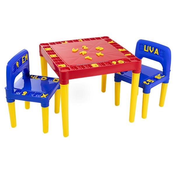 Mesa Infantil Com 2 Cadeira Educativa Para Crianças 3827