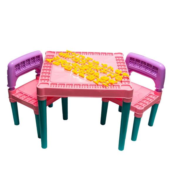 Imagem de Mesa Infantil Com 2 Cadeira Educativa Para Crianças+Presente