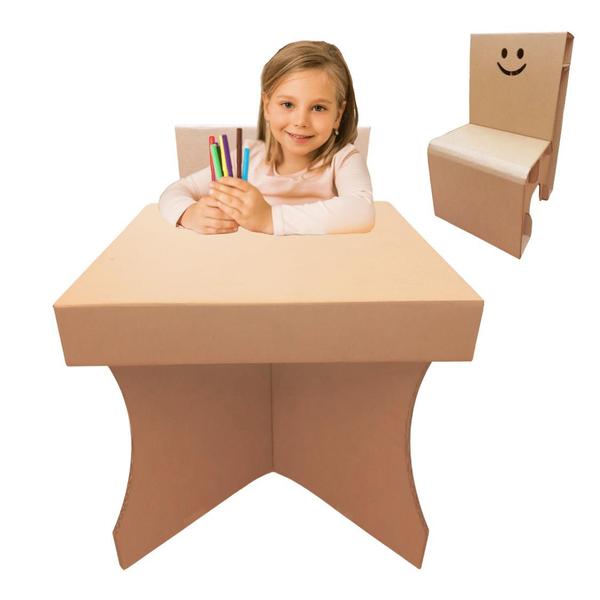 Imagem de Mesa Infantil de Atividades com 1 Cadeira Papelão 7 a 10 anos