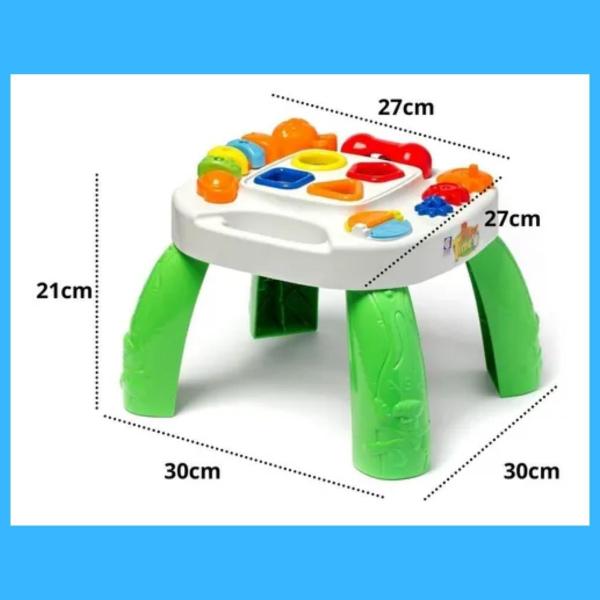 Imagem de Mesa Infantil Didática Brinquedo Educativa Bebê Estimular o Aprendizado De Cores e Formas Brincando Menino Menina