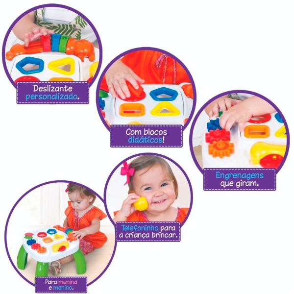 Imagem de Mesa Infantil Didática Divertida Play Time Vermelha Cotiplás