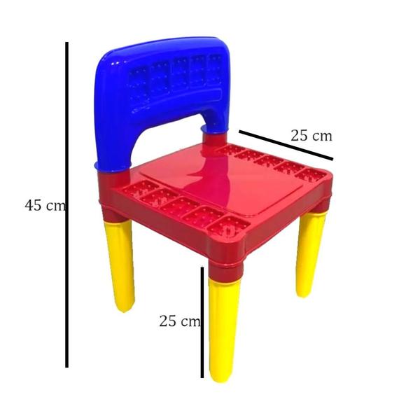 Imagem de Mesa Infantil Educativa Desmontável Com 2 Cadeiras Plastico