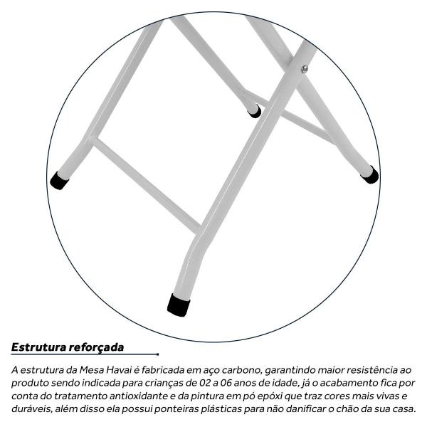 Imagem de Mesa Infantil Havai Dobrável Para Criança Desenhar Branco e Branco