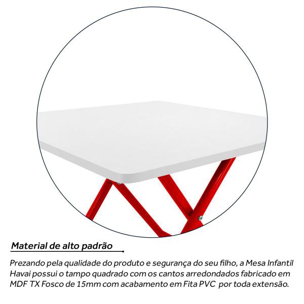 Imagem de Mesa Infantil Havai Dobrável Para Criança Desenhar Vermelho e Branco