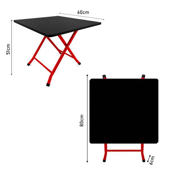 Imagem de Mesa Infantil Havai Dobrável Para Criança Desenhar Vermelho e Preto