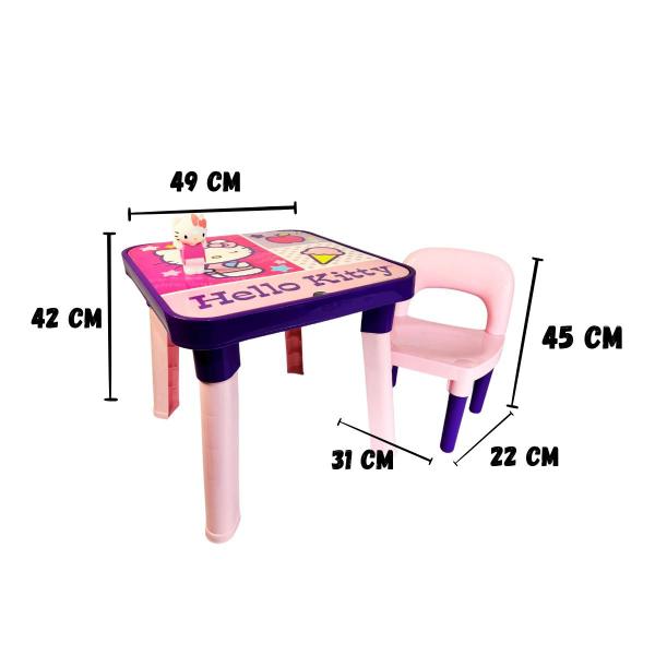 Imagem de Mesa Infantil Hello Kitty com Cadeira e Divisórias+Brinde