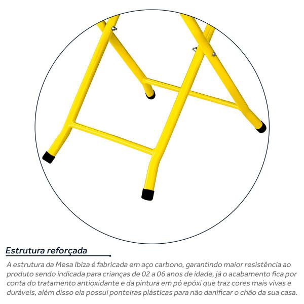 Imagem de Mesa Infantil Ibiza Dobrável Para Criança Desenhar Amarelo e Branco