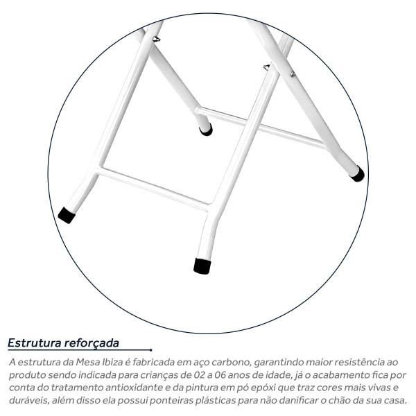 Imagem de Mesa Infantil Ibiza Dobrável Para Criança Desenhar Branco e Villandry