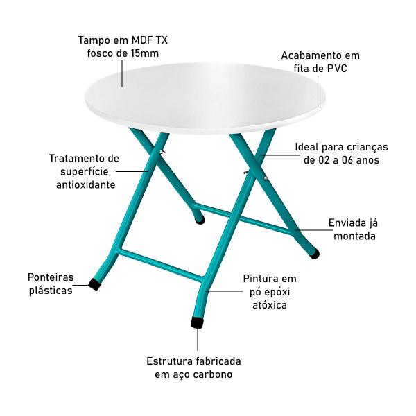 Imagem de Mesa Infantil Ibiza Dobrável Para Criança Desenhar Verde e Branco