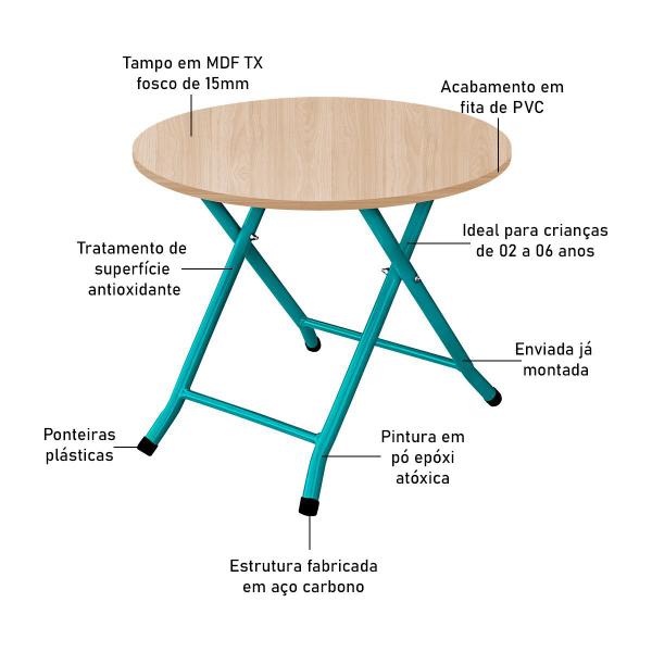 Imagem de Mesa Infantil Ibiza Dobrável Para Criança Desenhar Verde e Jade