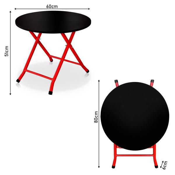 Imagem de Mesa Infantil Ibiza Dobrável Para Criança Desenhar Vermelho e Preto