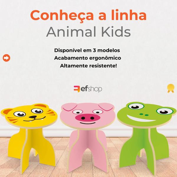 Imagem de Mesa Infantil Mesinha Estampada Colorida Animal Kids Madeira